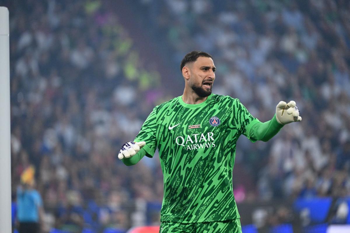 Gianluigi Donnarumma à l'entraînement avec le PSG ce jeudi à la veille de la réception d'Angers