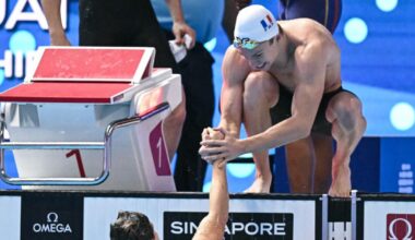 Marchand, Grousset et le relais français brillent en argent sur le 4x100m 4 nages