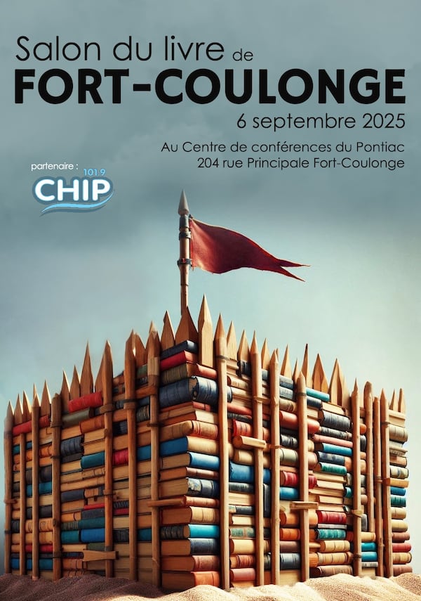 L'affiche de la première édition du Salon du livre de Fort-Coulonge, bastion francophone du Pontiac, a été conçue par Sandra Lemire Wolf.