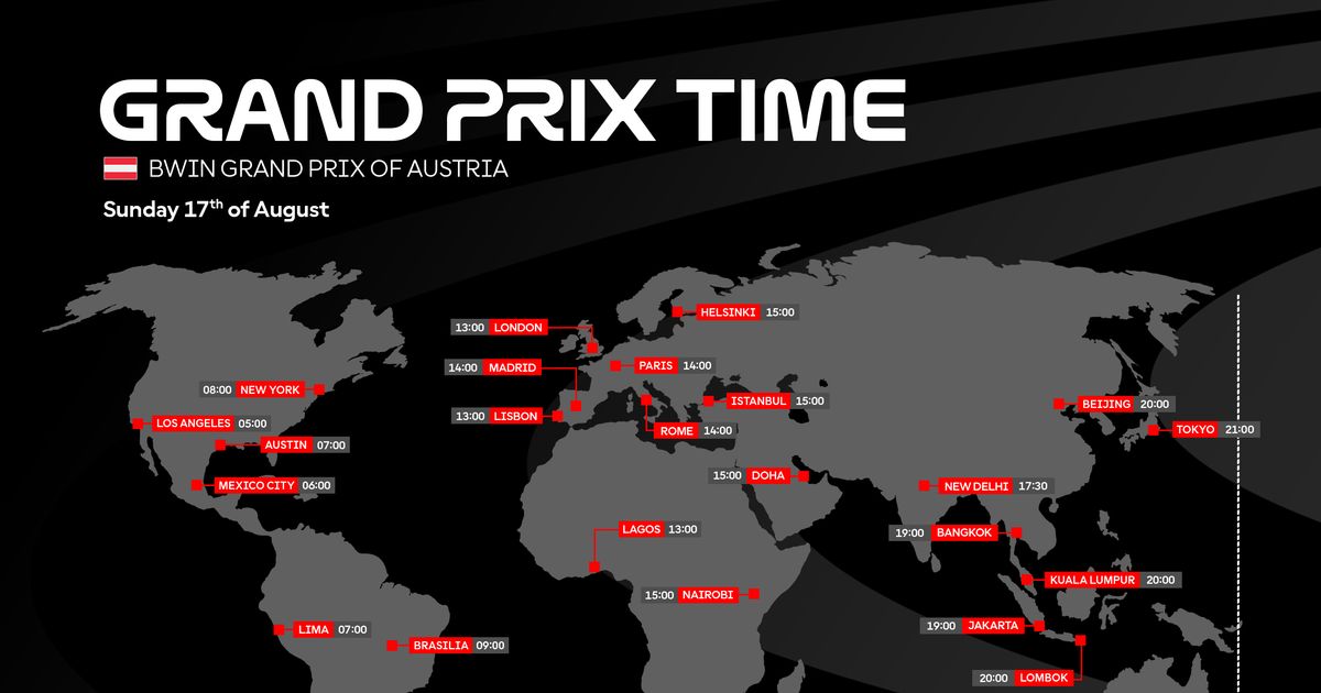 Le programme complet du GP d'Autriche