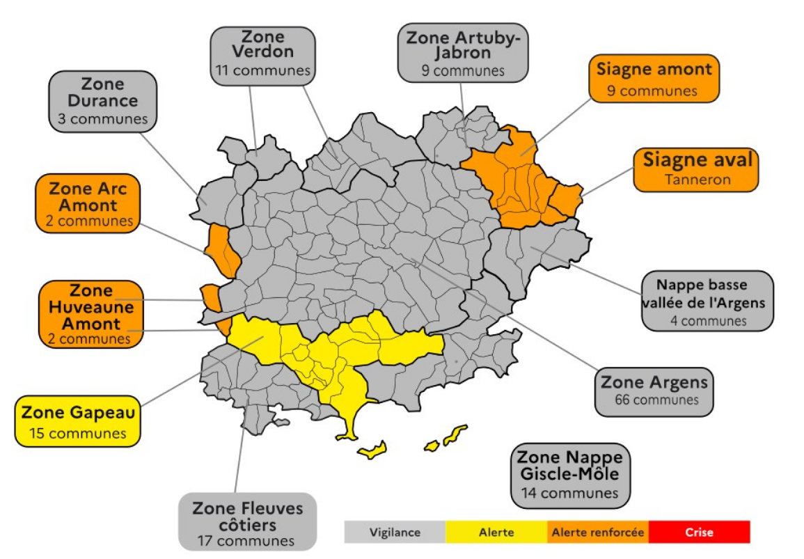 TOULON : Alerte renforcée sécheresse pour 14 communes du Var