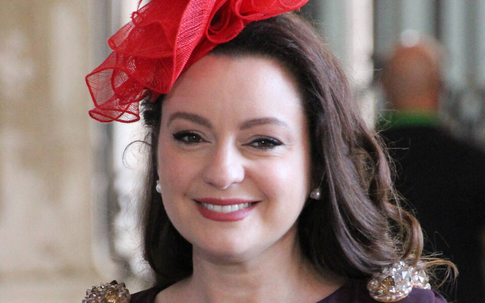 La princesse Victoria Romanovna au mariage de Maria Francisca de Bragance et Duarte de Sousa Araújo Martins à Mafra le 7 octobre 2023.