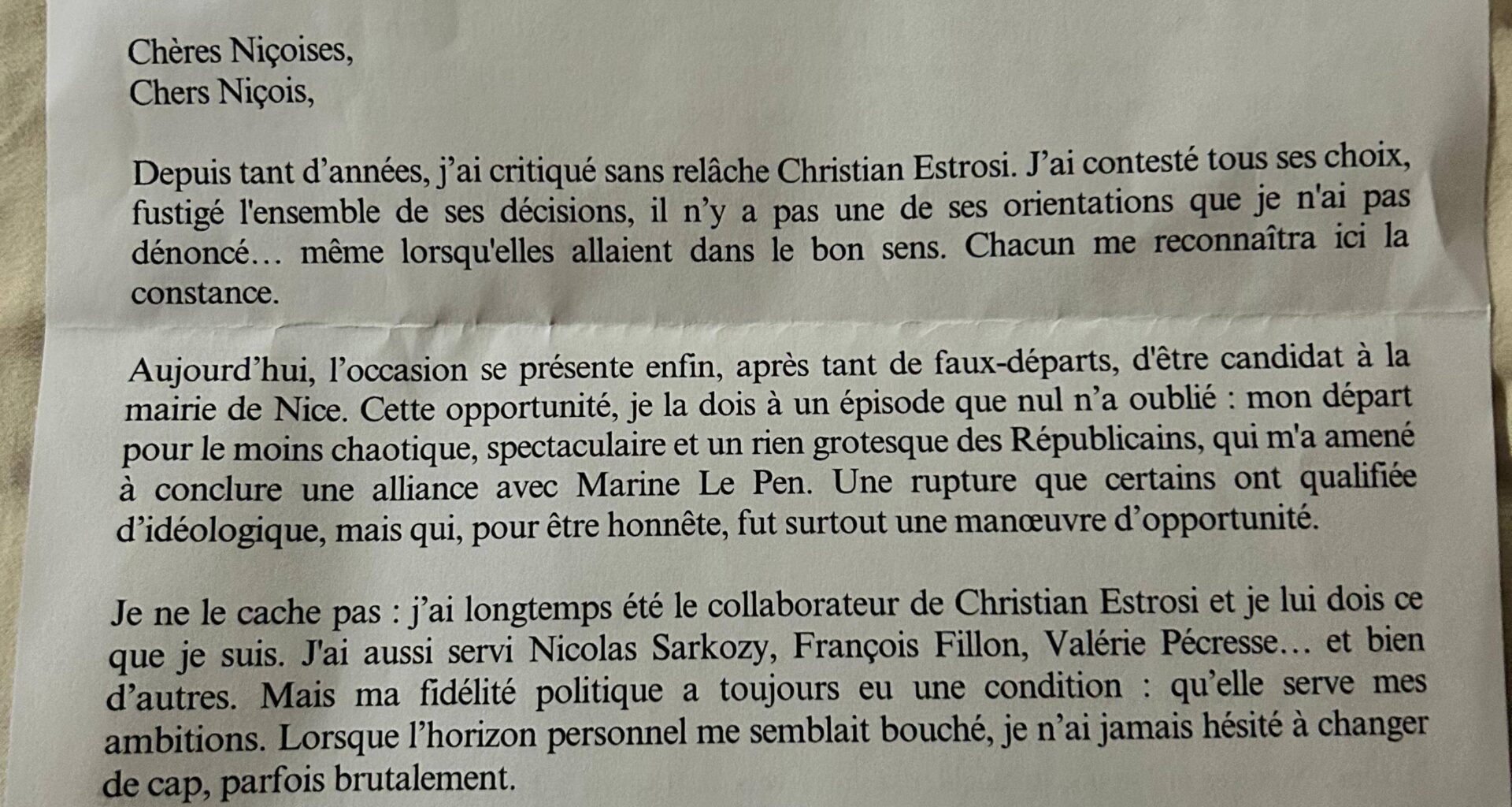 Un faux tract d’Eric Ciotti... à la gloire de Christian Estrosi circule à Nice