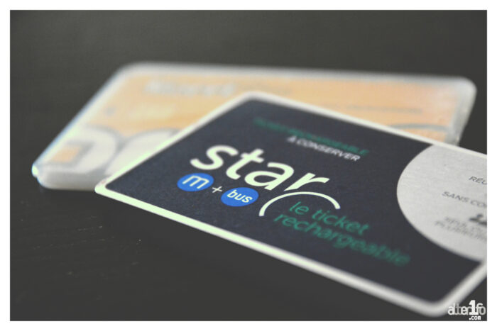 photo de la carte KorriGo  et d'un billet star rechargeable. 