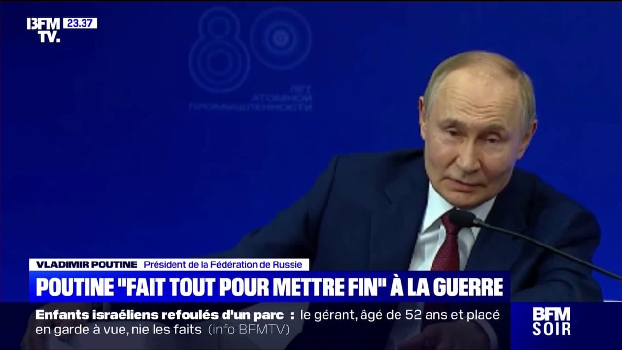 "ils oublient que ce sont eux-mêmes qui ont commencé la guerre en 2014", lance Vladimir Poutine