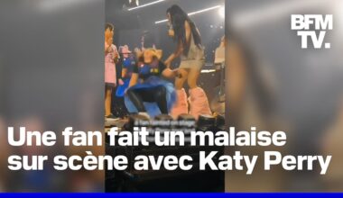 Invitée sur scène par Katy Perry, cette jeune fan fait un malaise en plein concert - BFMTV