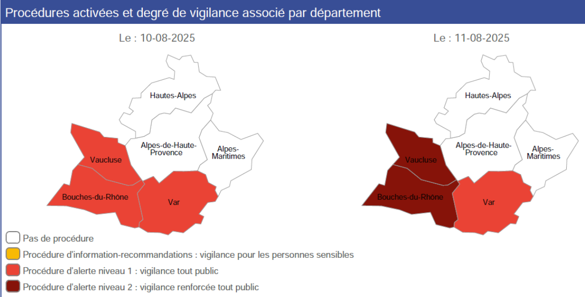 TOULON : La procédure d’alerte pollution de niveau 1 maintenu lundi 11 août