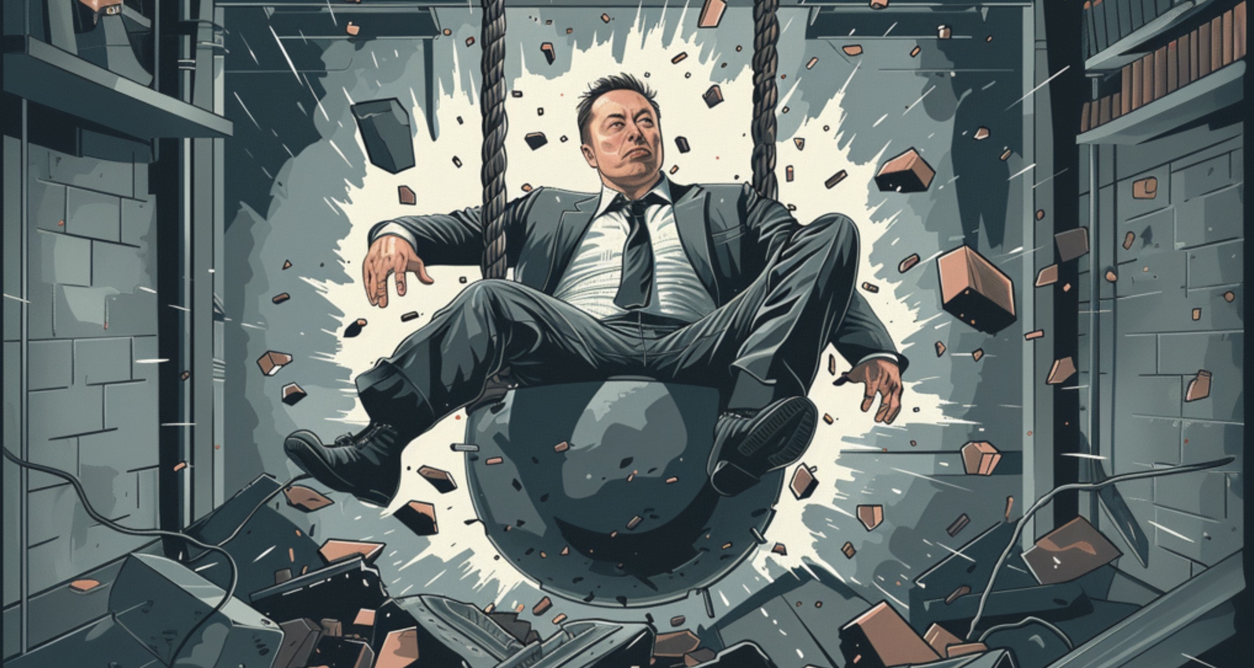 Elon Musk boule de démolition