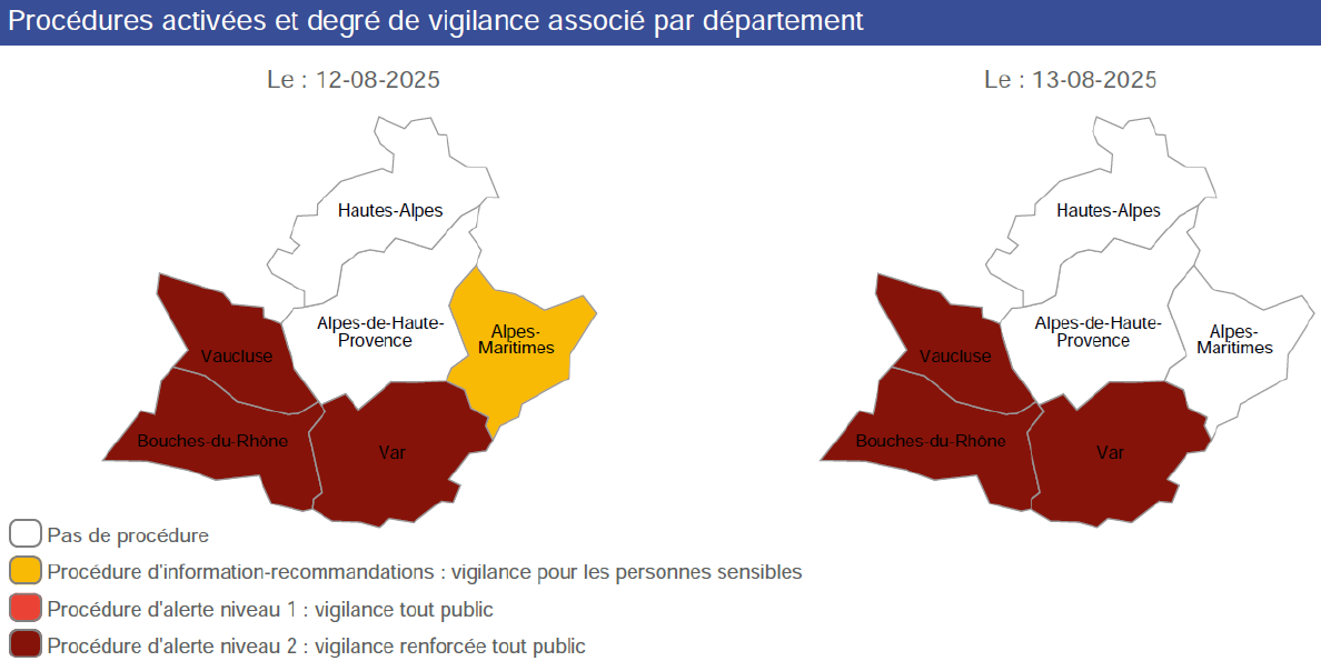TOULON : Maintien de la procédure d'alerte de niveau 2 pour pollution de l'air dans le Var, mercredi 13 août