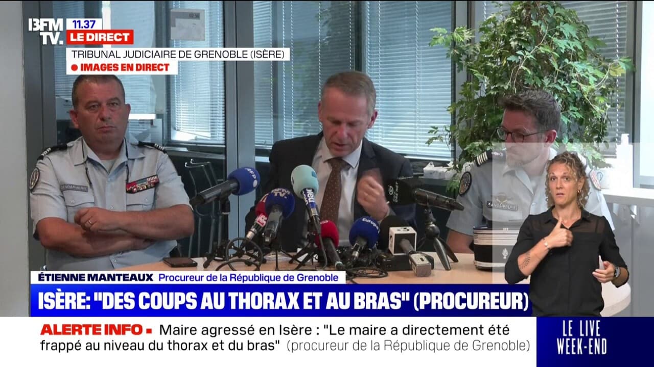 "Le maire était dans un pronostic vital engagé, le poumon a été perforé", indique Étienne Manteaux, procureur de la République de Grenoble