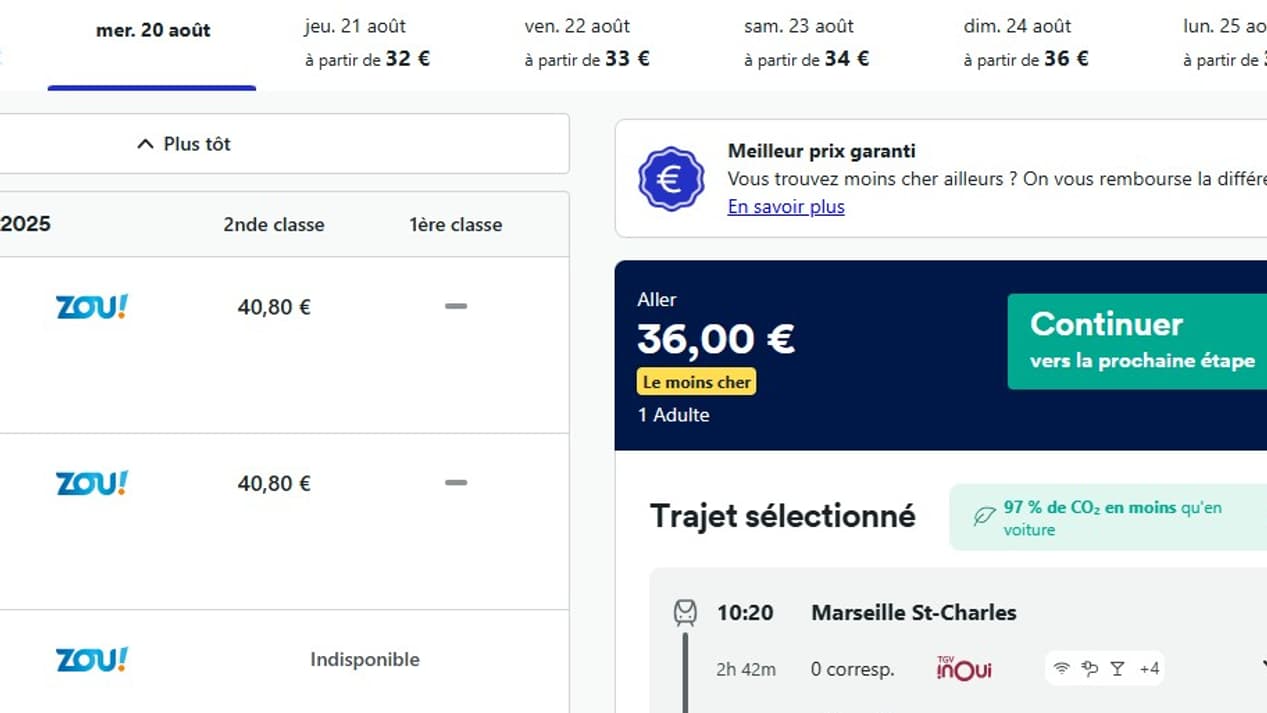 Marseille-Nice en TER Zou de Transdev et en TGV SNCF