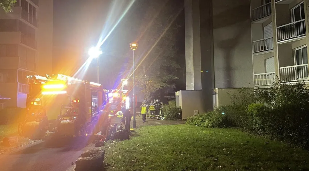 Feu dans un parking souterrain avenue Henri Fréville à Rennes : 60 pompiers et 14 véhicules