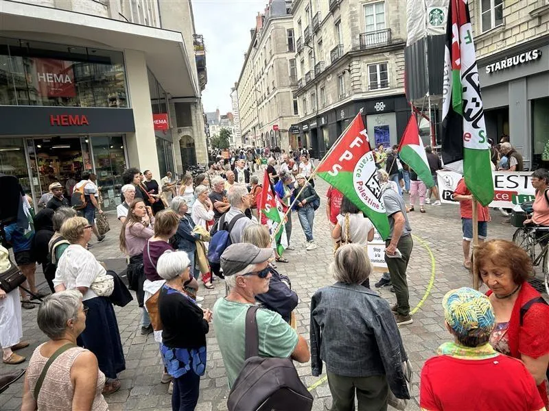 À Nantes, une quarantaine de personnes se sont mobilisées pour Gaza ce mercredi