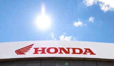 Le logo de Honda HRC photographié lors du Grand Prix d'Aragon 2022