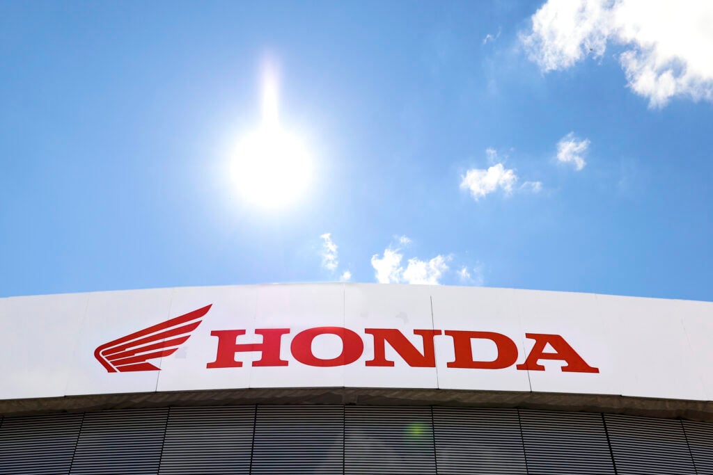 Le logo de Honda HRC photographié lors du Grand Prix d'Aragon 2022