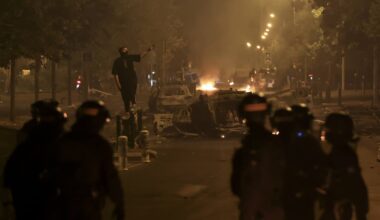 Emeutes à Nanterre jeudi soir 29 juin 2023. Photo © SIPA