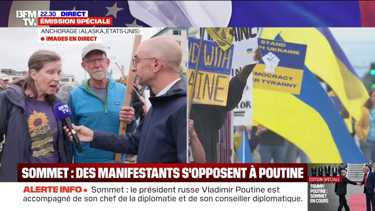"C'était gênant de voir notre président accueillir un criminel de guerre", s'opposent des manifestants américains à Anchorage en Alaska