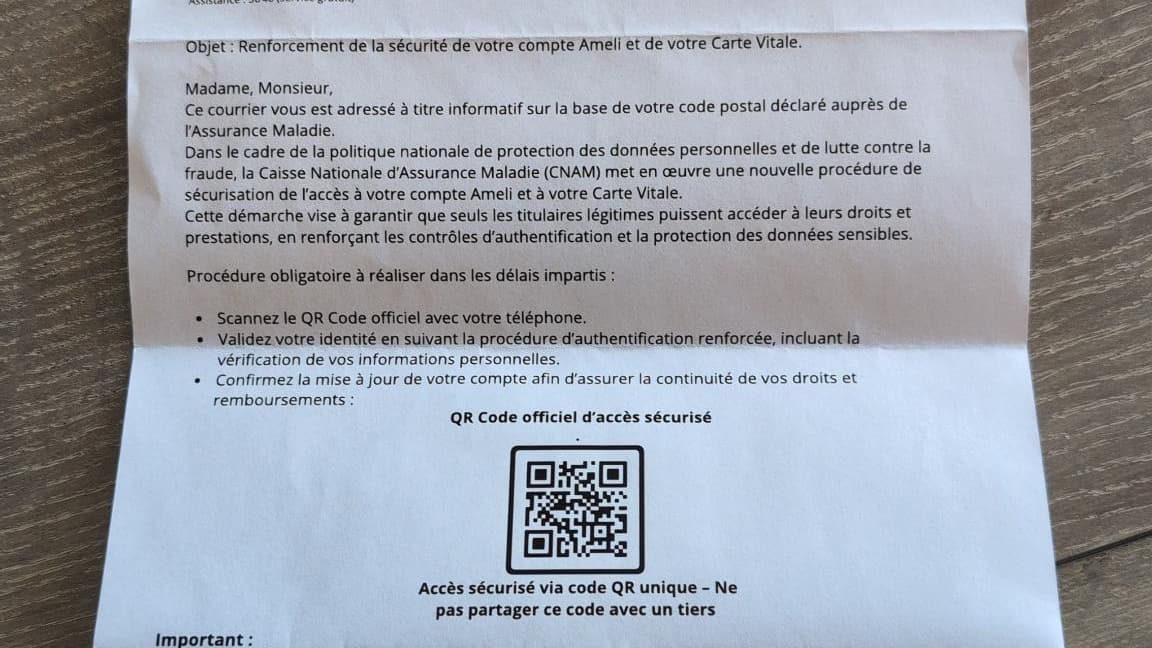 Une nouvelle arnaque vient d'être signalée par un internaute sur le réseau social Reddit, il s'agit d'un faux courrier de la CPAM.