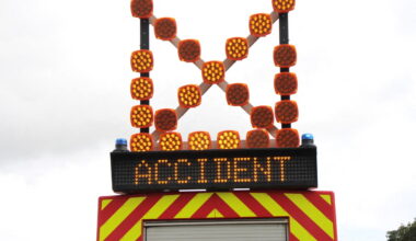 accident entre un poids lourd et un véhicule sur la N136
