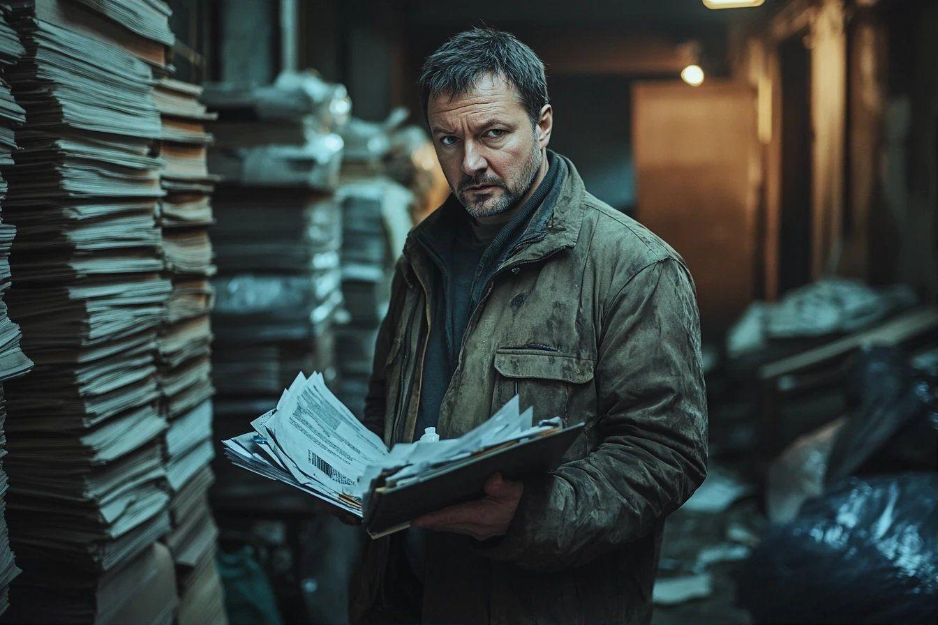 Homme fatigué dans un bureau encombré de documents