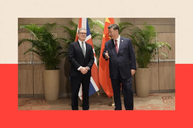 Le Premier ministre Sir Keir Starmer lors d'une réunion bilatérale avec le président chinois Xi Jinping, à l'hôtel Sheraton.
