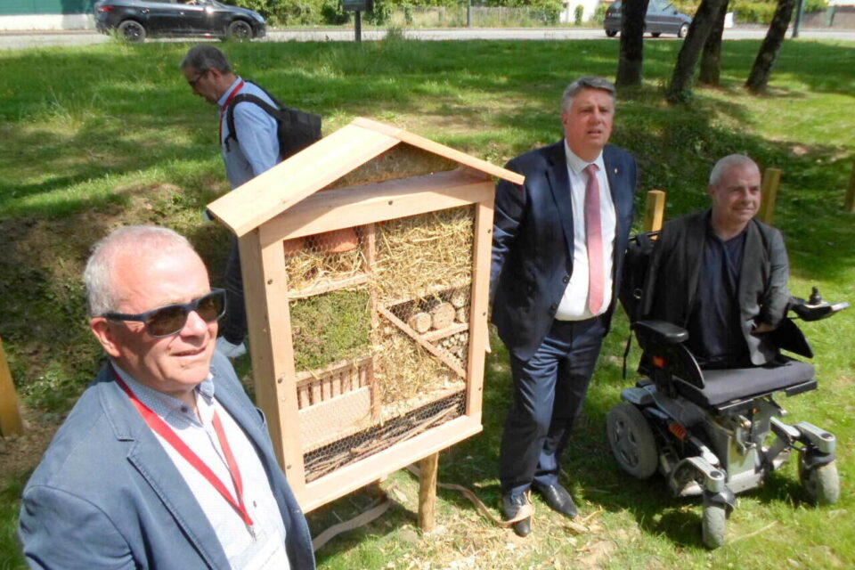 L'hôtel pour insectes dévoilé de gauche à droite par