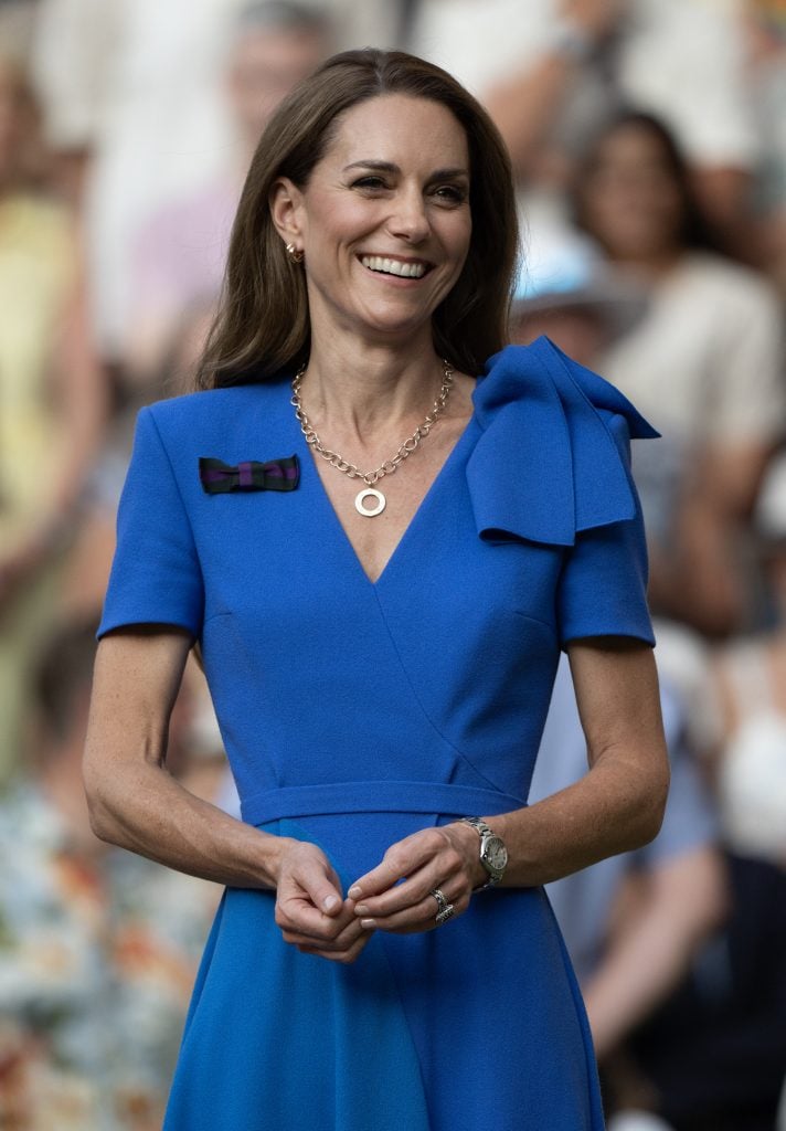 The Prince and Princess of Wales, Prince George and Princess Charlotte watch the Wimbledon Men’s Final between Jannik Sinner and Carlos Alcaraz, at The All England Lawn Tennis and Croquet Club, Wimbledon, London, UK, on the 13th July 2025.
