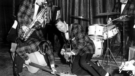 Bill Haley and the Comets le 6 février 1957. Pionnier américain de la musique rock and roll. (PERSONALITIES / MAXPPP)
