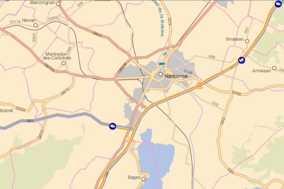 Le ralentissement sur l'A9 commence à impacter la bifurcation avec l'A61.