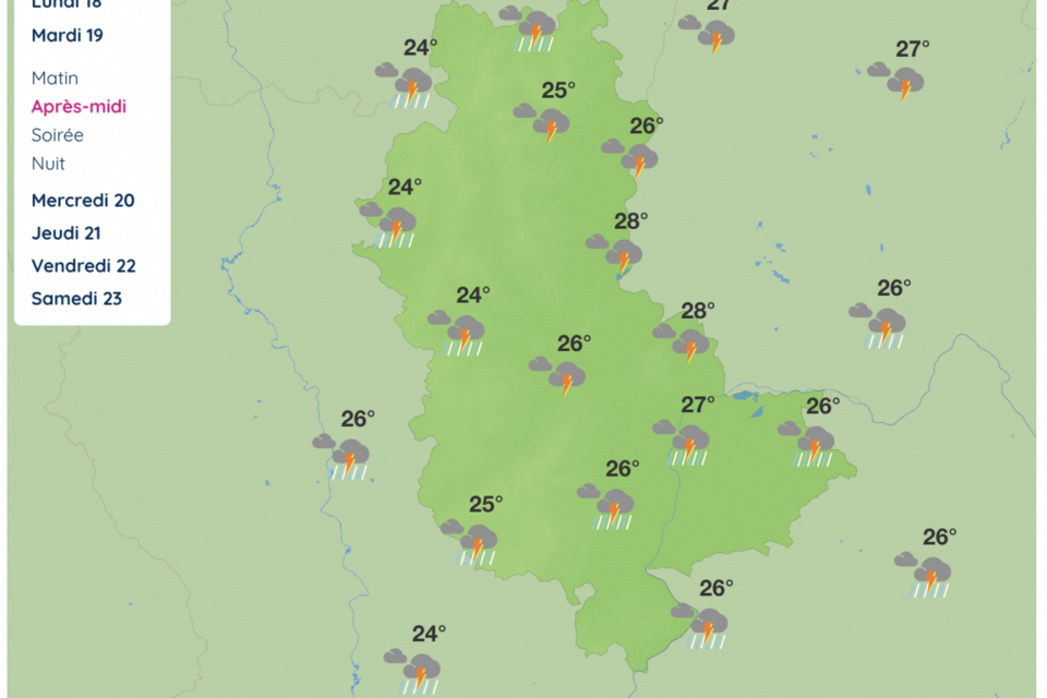 Des orages sont annoncés mardi après-midi sur le département du Rhône.