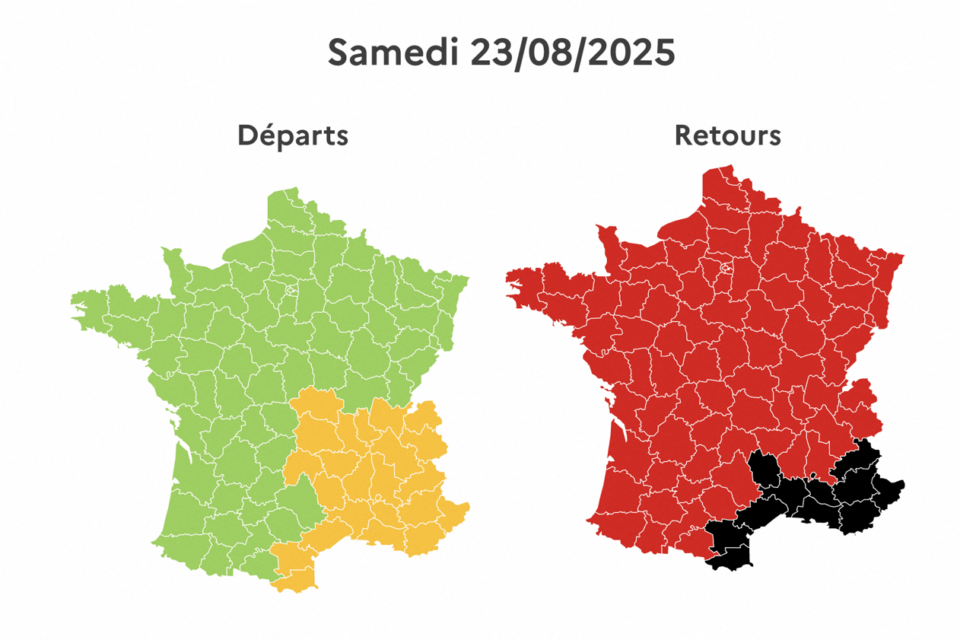Le trafic s'annonce dense sur les routes ce samedi 23 août 2025. La Haute-Garonne est classée rouge dans le sens des retours. 