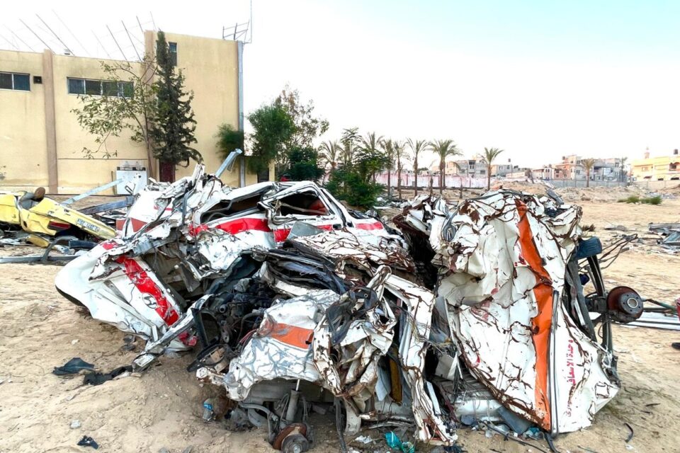 Cour de l’hôpital Nasser à Khan Younis, décembre 2024