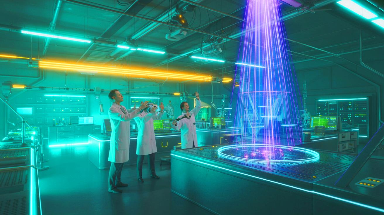 Illustration de la transformation de la lumière en matériau supersolide.