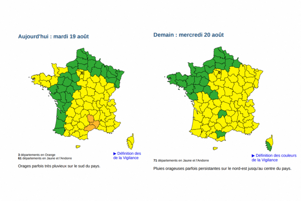 La carte de Météo France de ce mardi