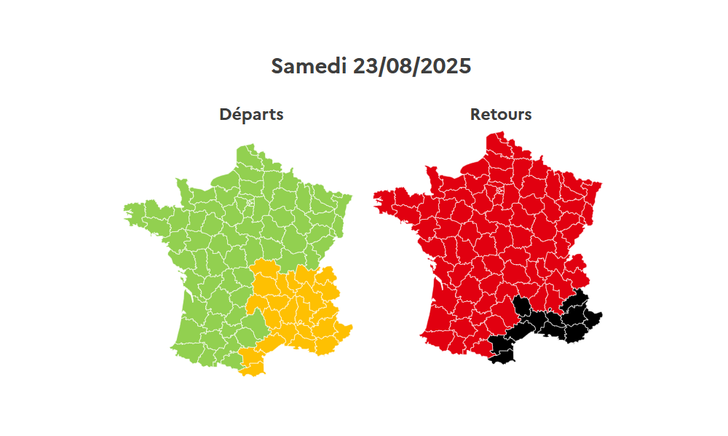 Les prévisions de Bison Futé pour le samedi 23 août.