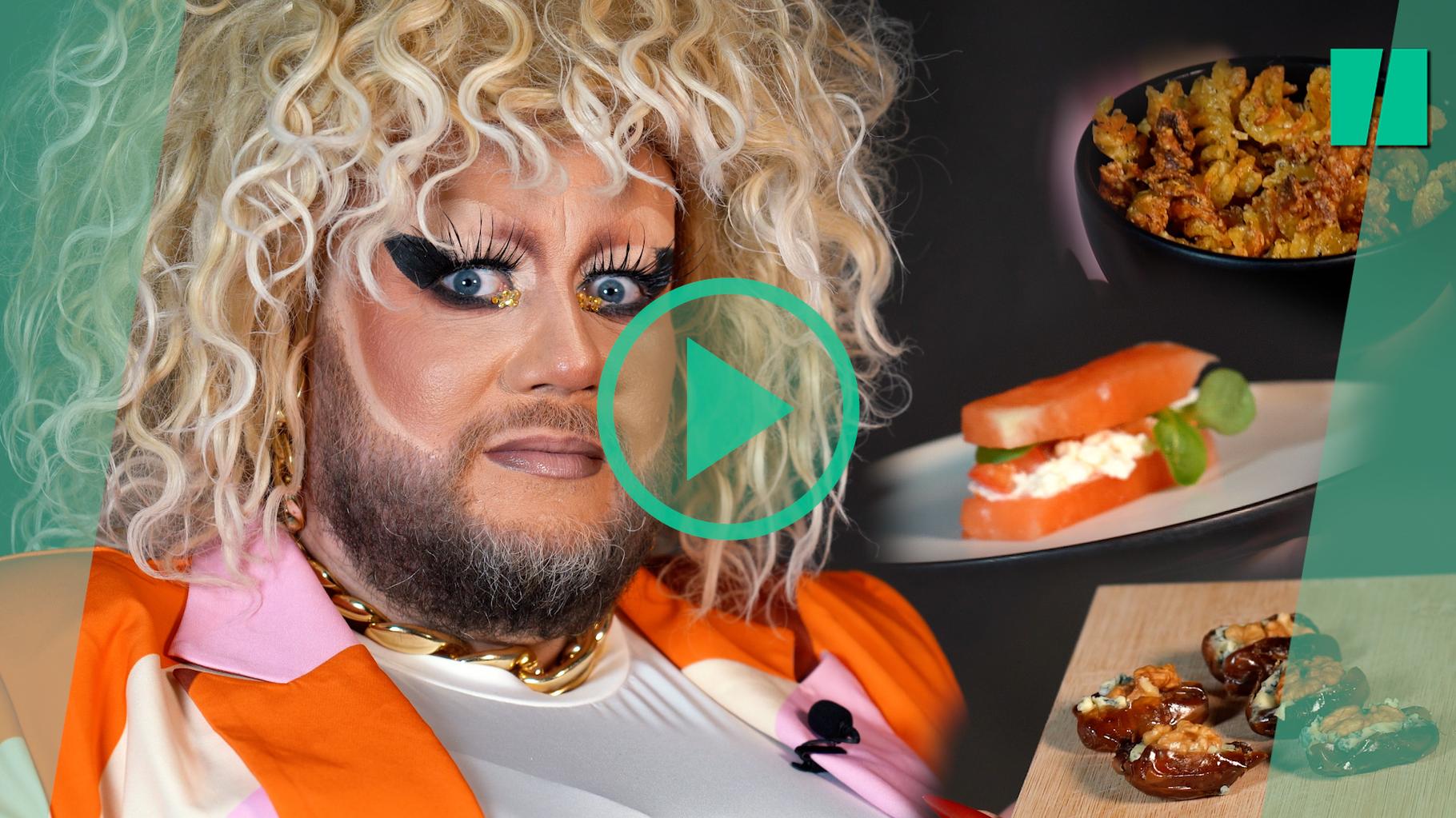 La Big Bertha de « Drag Race France » a goûté nos recettes pour l’apéro et ça l’a traumatisée