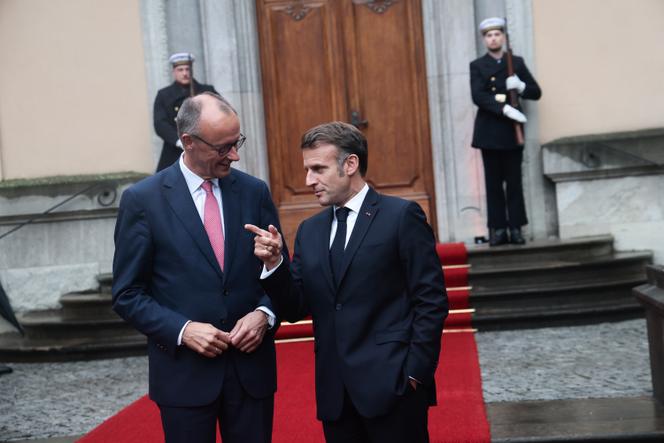 Friedrich Merz et Emmanuel Macron, à Berlin, le 23 juillet 2025.