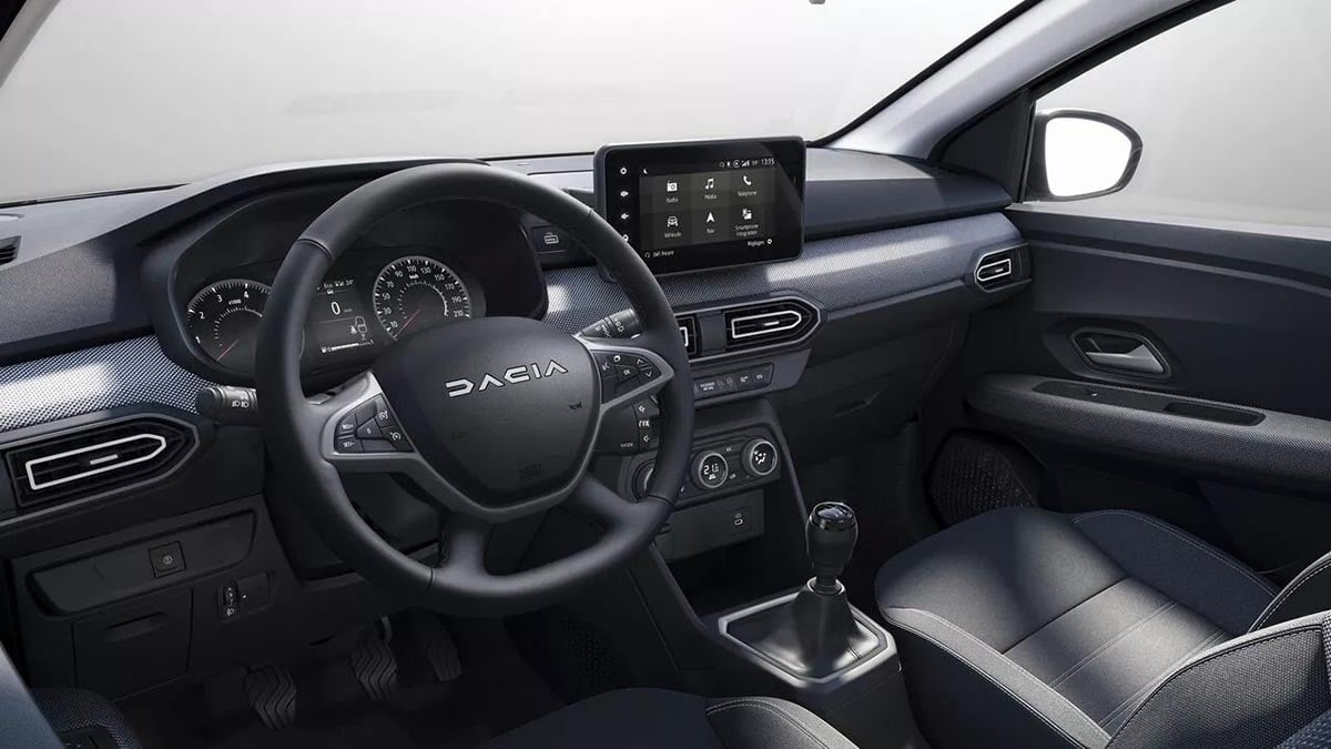 Intérieur Dacia Sandero 2026 avec écran central agrandi