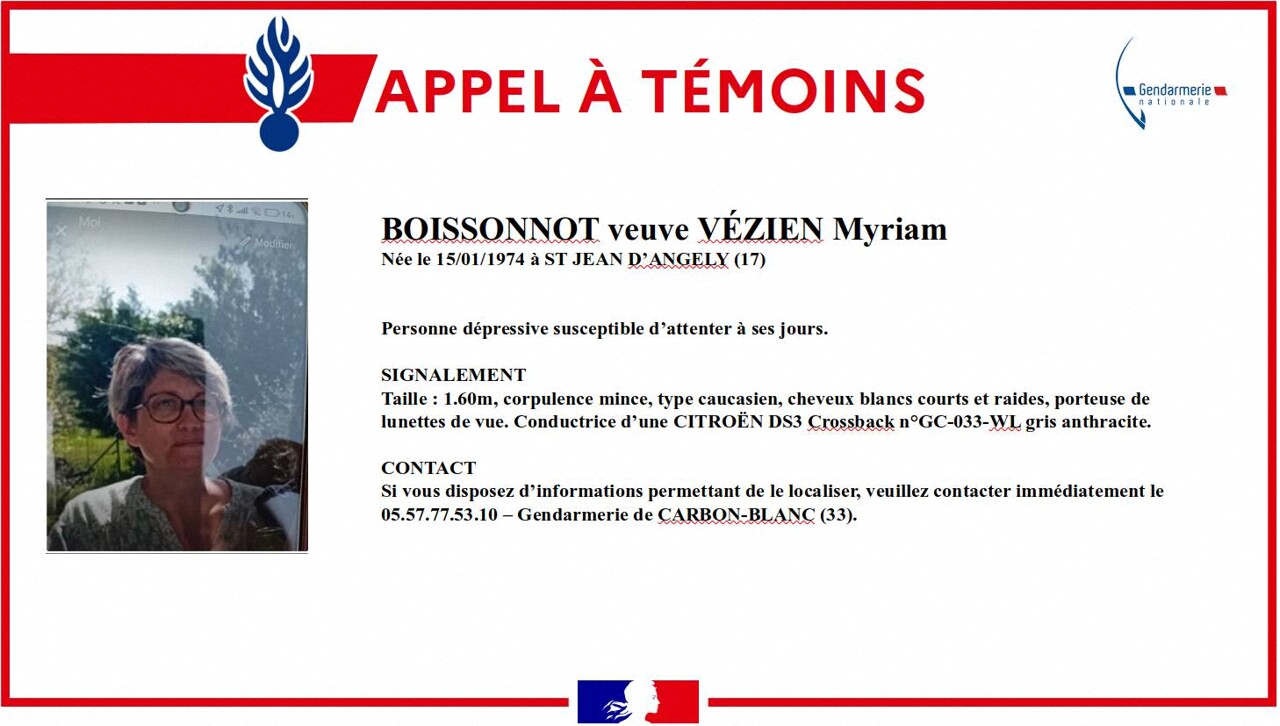 une femme de 51 activement recherchée près de Bordeaux