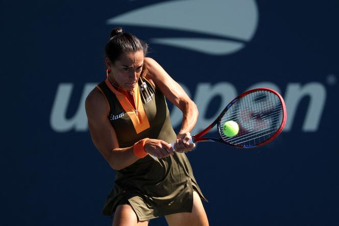 Caroline Garcia, lors du dernier match de sa carrière, le 25 août 2025, à l’US Open contre Kamilla Rakhimova, à New York.
