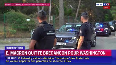 Emmanuel Macron quitte Brégançon pour Washington