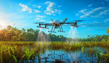 Illustration de l'utilisation de drones en Floride pour lutter efficacement contre les moustiques vecteurs de maladies.
