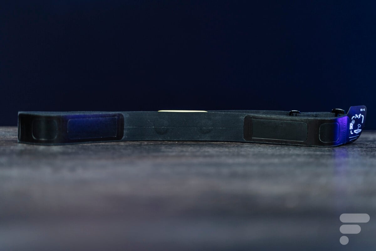 Les électrodes au dos de la Garmin HRM 600