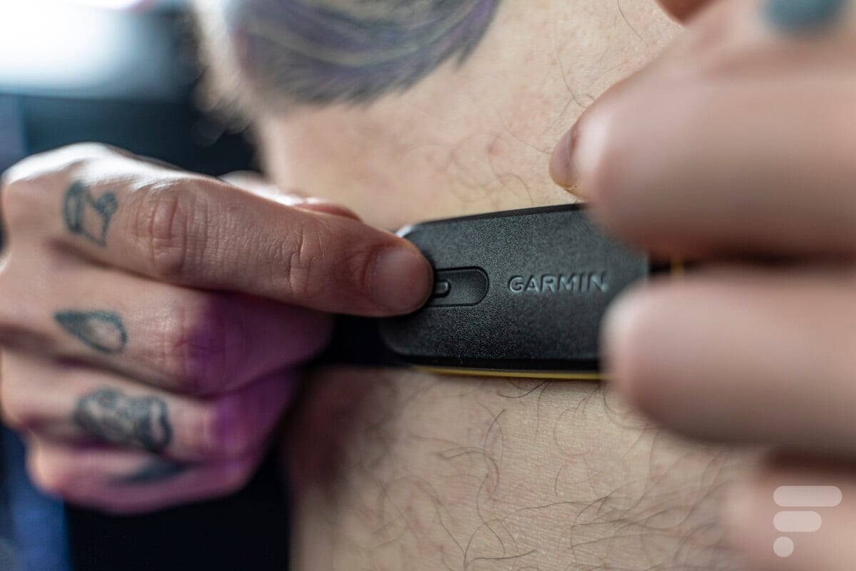 Le bouton de la Garmin HRM 600