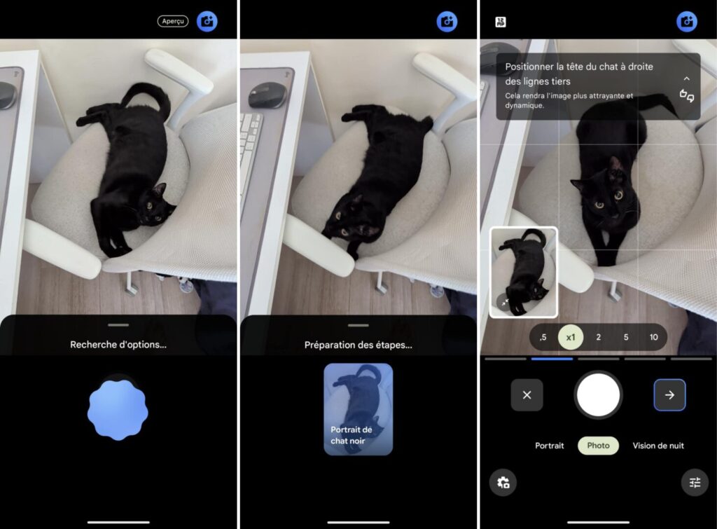 Grâce au modèle Gemini, le coach photo donne des conseils personnalisés pour chaque image.