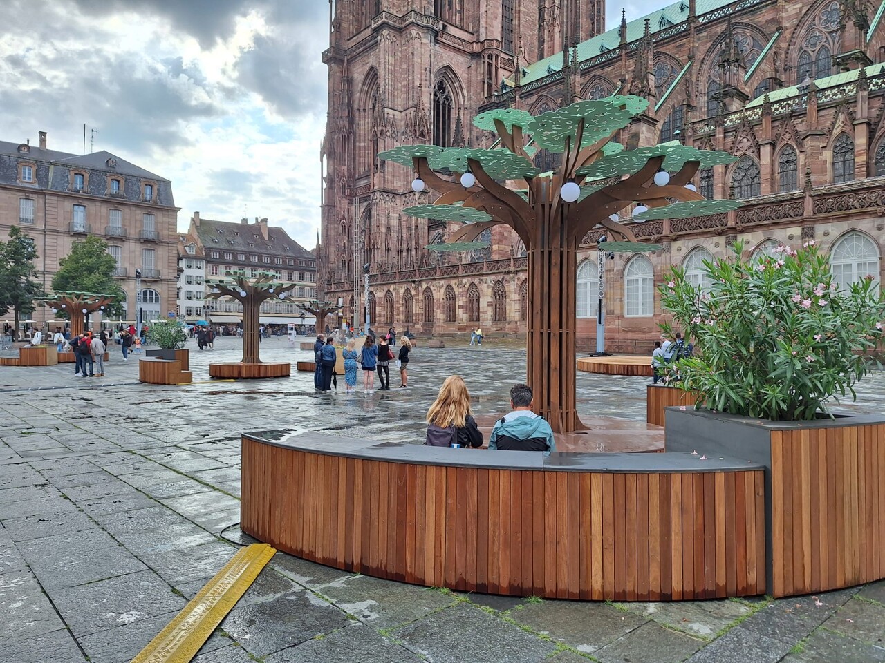 le maire de Colmar moque les arbres artificiels au pied de la cathédrale de Strasbourg
