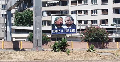 L’artiste Flori interpelle Larcher et Bayrou avec une nouvelle affiche satirique