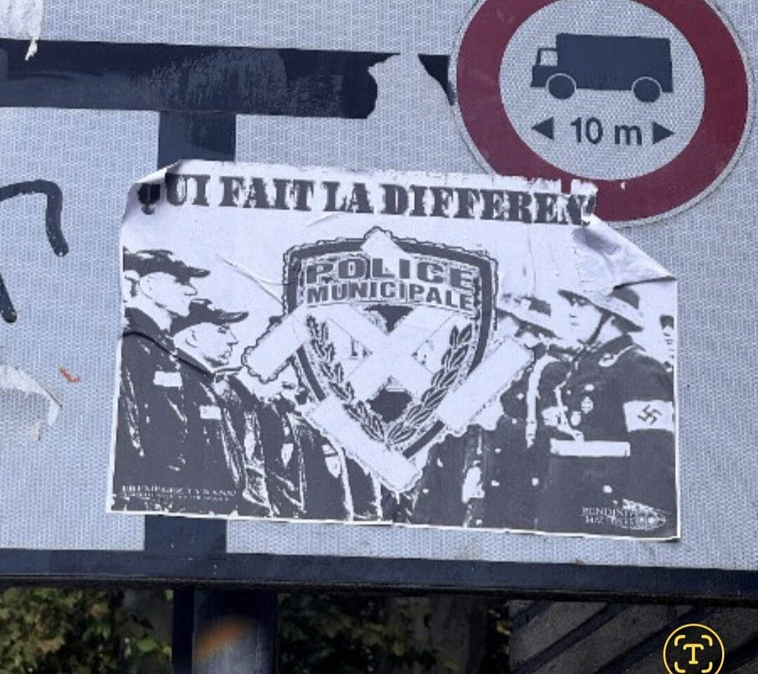 une affiche comparant la police municipale à des nazis suscite l'indignation