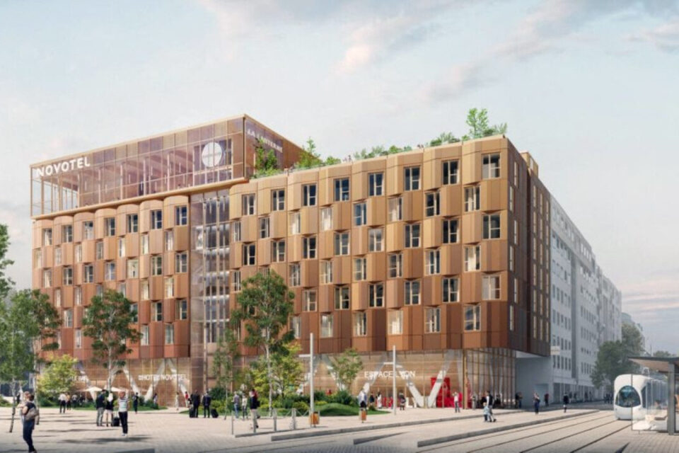 Le futur hôtel Novotel de la place de Francfort dans le quartier de la Part-Dieu à Lyon.