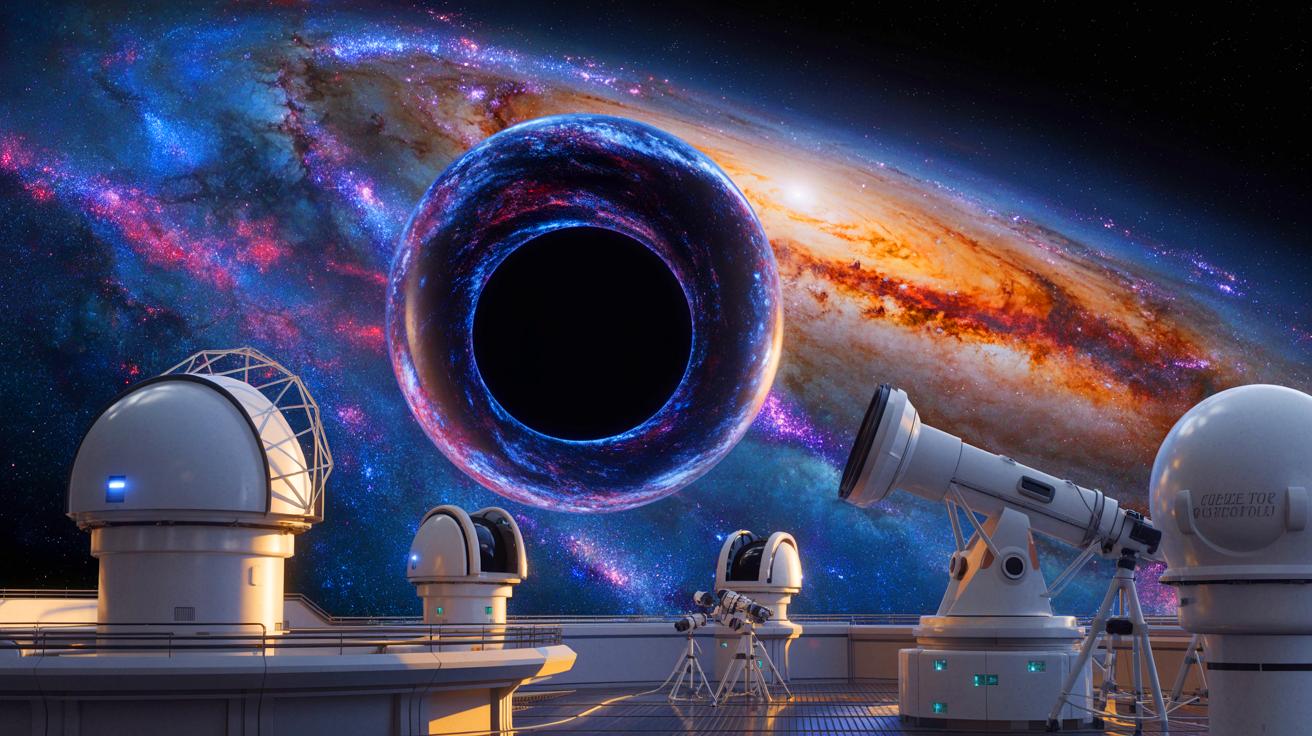 Illustration de l'étude avancée du trou noir Sagittarius A* grâce à l'intelligence artificielle.